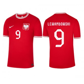 Polen Robert Lewandowski #9 Borta Kläder VM 2022 Kortärmad